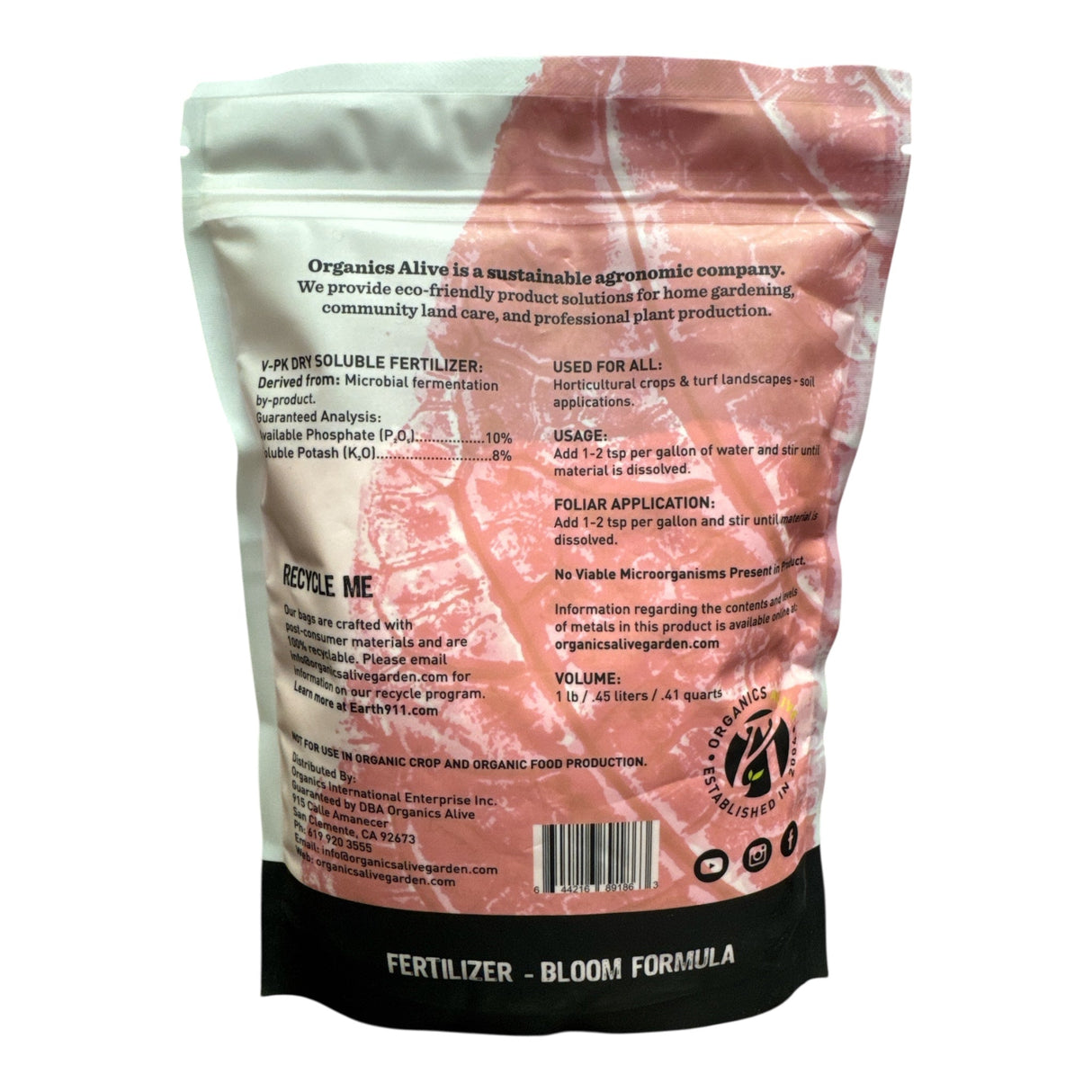 Organics Alive V-PK Dry Soluble Bloom Formula
